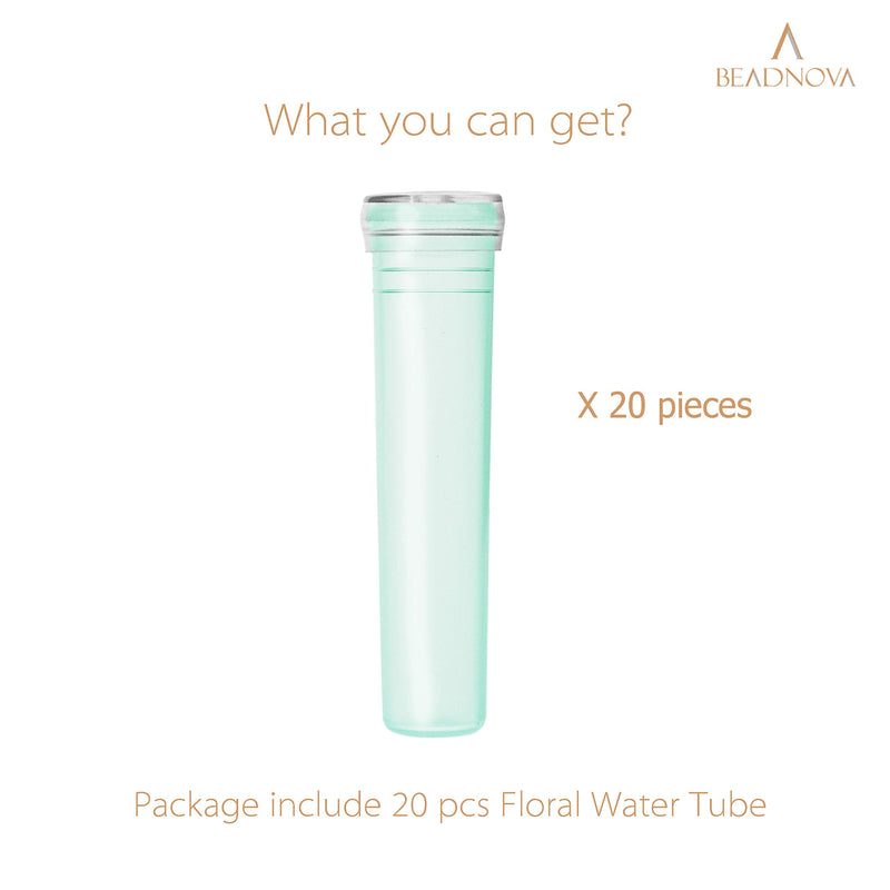 BEADNOVA Floral Water Tubes 2.8 Inch Plastic Water Tubes for Floral Flower Vials with Caps for Flower Arrangement Decoration (Green, 20 Pcs) 20pcs - NewNest Australia