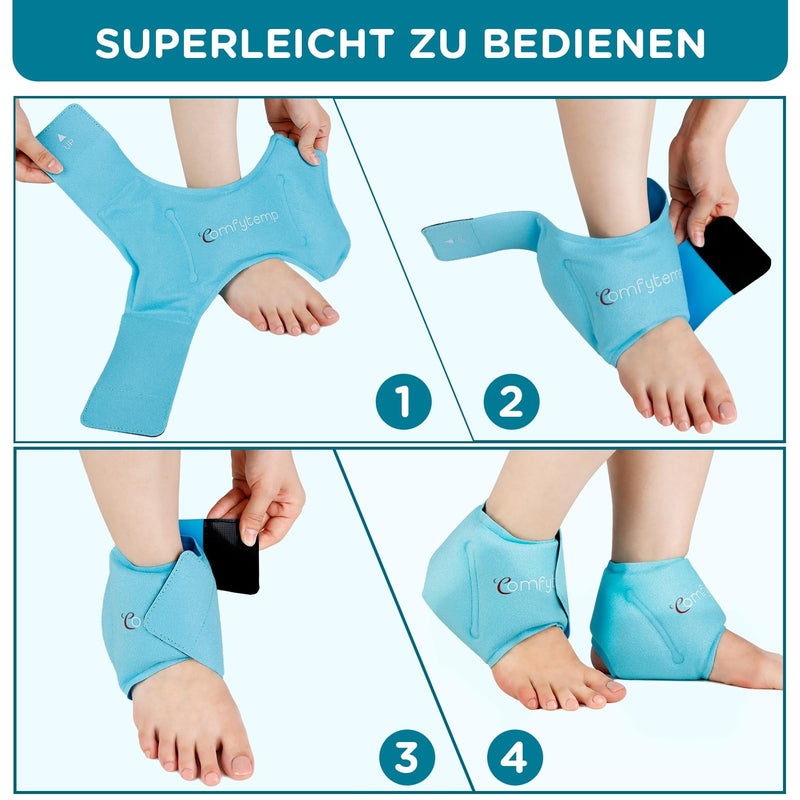 Comfytemp cooling pads foot ankle gel cooling cuff, cooling packs comprehensive cooling ankle pain relief, complete wrapping cold warm compress, reusable (2 packs) - NewNest Australia