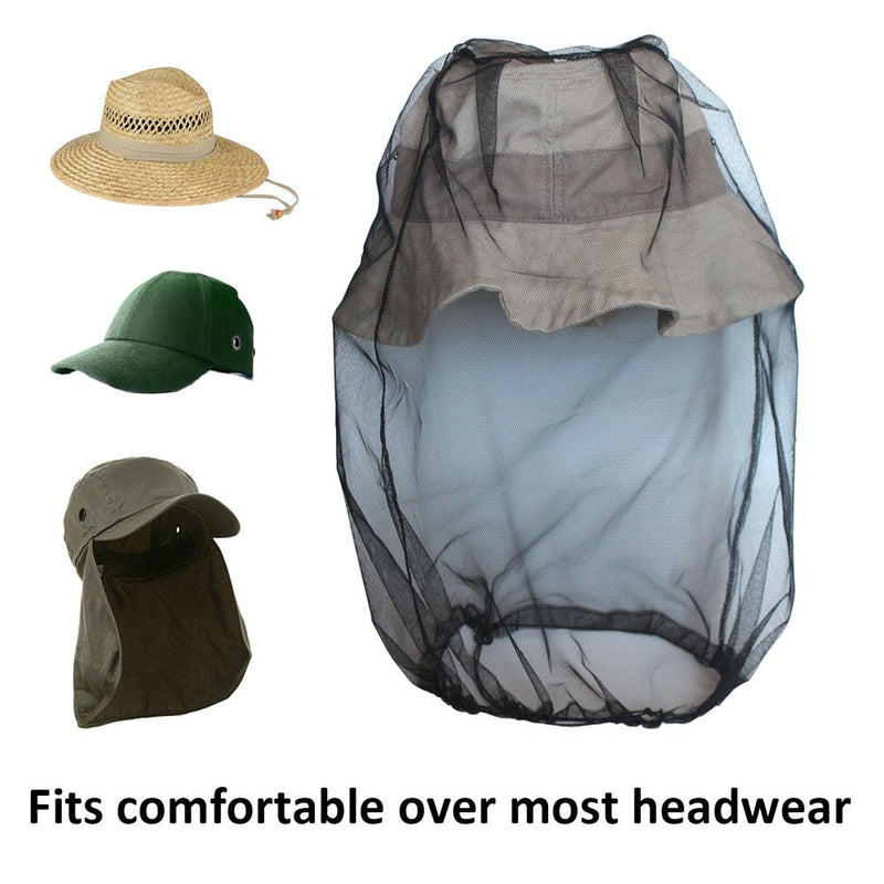Mosquito Head Nets Gnat Repellant Head Netting for No See Ums Insects Bugs Gnats Biting Midges from Any Outdoor Activities, Works over Most Hats Comes with Free Stock Pouches (3pcs, Grey) - NewNest Australia