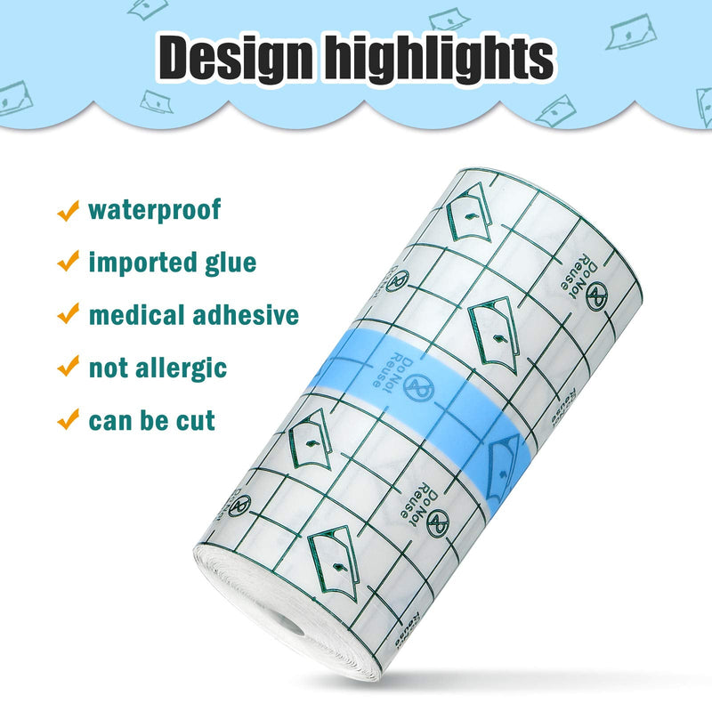 Transparent Stretch Adhesive Bandage Waterproof Bandage Clear Adhesive Bandages Dressing Tape (3.94 Inch x 5.47 Yard) 3.94x196.92 Inch (Pack of 1) - NewNest Australia