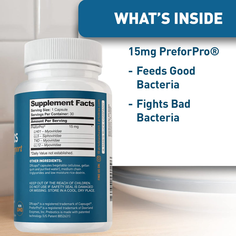 Dr. Tobias Prebiotics – Helps Support Digestion & Gut Health, Boost Immune System & Feed Good Probiotic Bacteria – Vegan & Non-GMO Dietary Fiber Supplement – 1 Daily, 30 Capsules 30 Count (Pack of 1) - NewNest Australia
