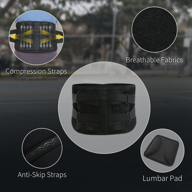 BraceUP Back Brace with lumbar Pad - Back Pain Relief for Men and Women, Lumbar Support Belt for Sciatica Pain, Heavy Lifting, Waist Support, Lower Back Brace (L/XL) L/XL - NewNest Australia