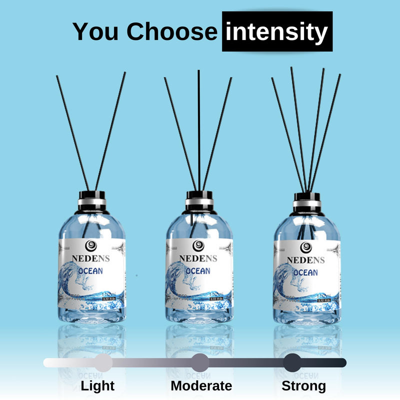 Nedens Reed Diffuser Diffuseur A Roseaux Room Fragrance With Fragrance Sticks, Diffuser, Air Freshener For Office, Bathroom, Kitchen, Room, Perfume For Home, 110 Ml (Ocean) - NewNest Australia