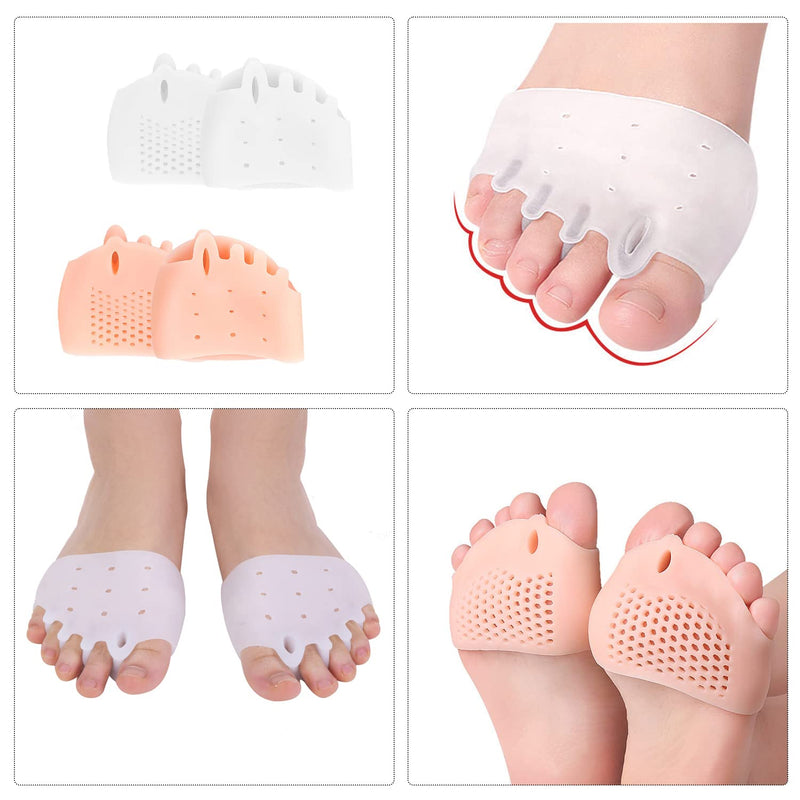 2 Pairs of Metatarsal Pads, Shock Absorbing Silicone Pads, Five-Hole Split Toe Forefoot Pads, Unisex Breathable Foot Pads, Relieve Bunion, Metatarsal Pain, Mortons Neuroma, Forefoot Pain - NewNest Australia