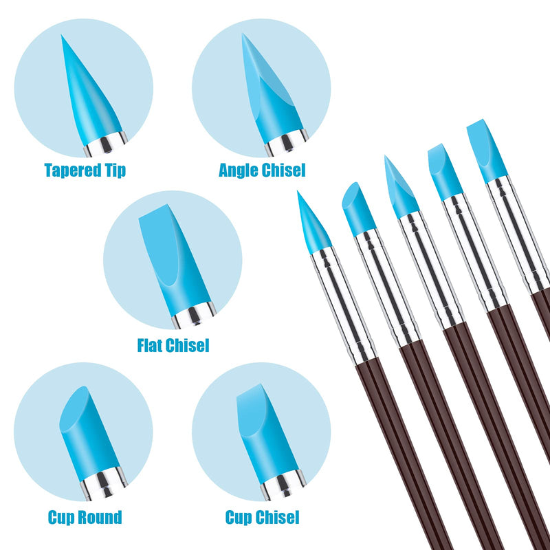 Clatoon 10Pcs Silicone Clay Sculpting Tool, Modeling Dotting Tool & Pottery Craft use for DIY Handicraft, Sculpture Pottery, Nail Art - NewNest Australia