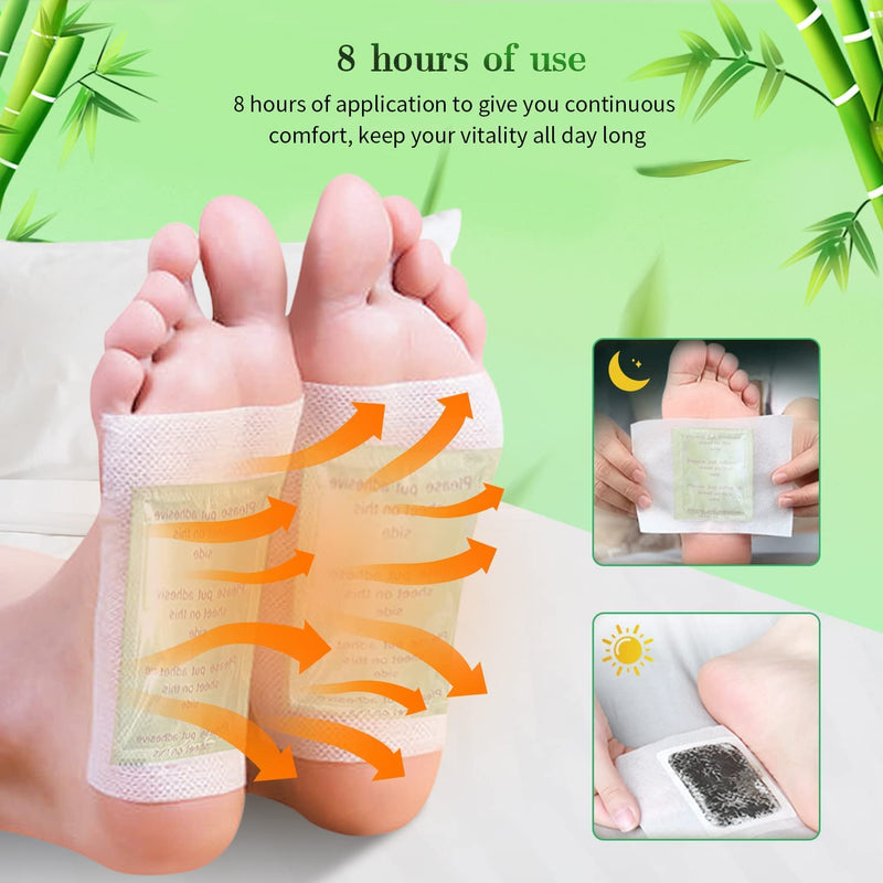 60 Pcs All Natural Ingredients Detox Foot Patches,Organic Bamboo Vinegar Detox Foot Pads Improves Sleep Quality, Increase Spirit and Energy,Safe and Easy to Use(Free Socks) 60 Pcs - NewNest Australia