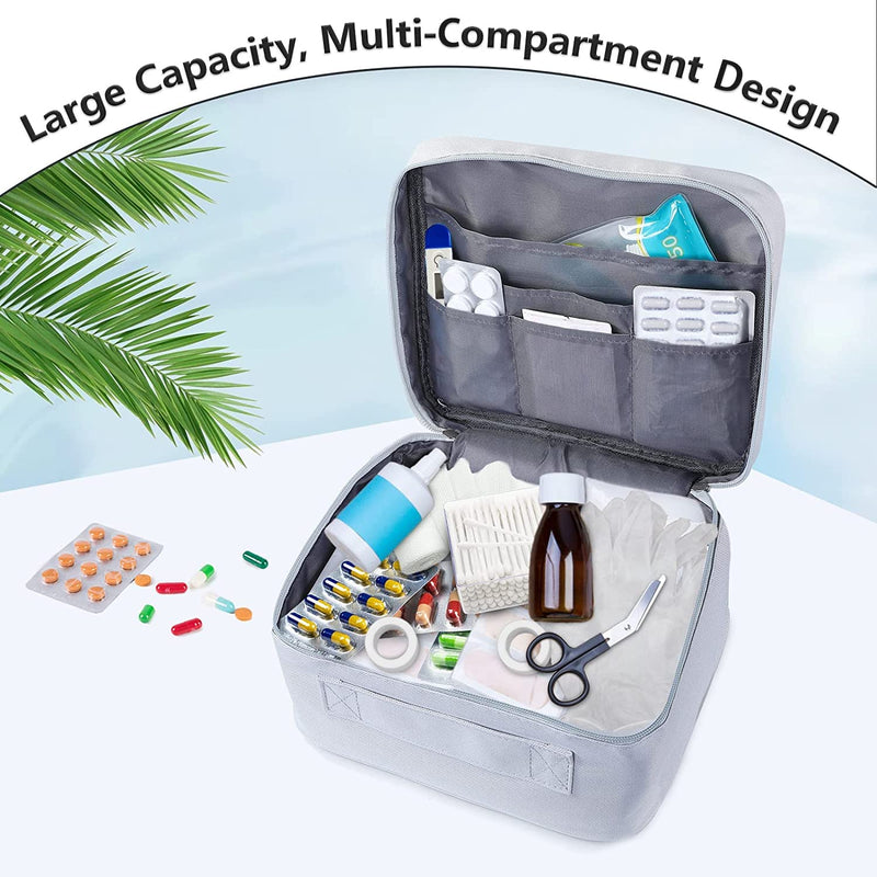 Romon Pack Of 2 Medicine Bag, Travel Pharmacy Bag, Waterproof, Large & Small Medicine Bag, Travel, Portable Medicine Storage Bag For Home, Office, Travel, Gray - NewNest Australia
