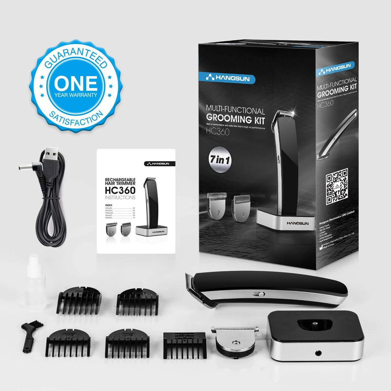 Hangsun Beard Trimmer Hair Clippers for Men Cordless Grooming Kit HC360 for Mustache, Stubble, Head and Face Hair USB Rechargeable - 7 in 1 Cutting Groomer - NewNest Australia