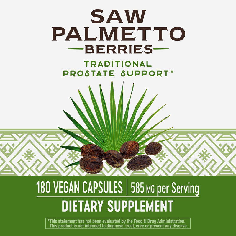 Nature's Way Saw Palmetto Berries; 585 mg; Non-GMO Project Verified; TRU-ID Certified; 180 Capsules - NewNest Australia
