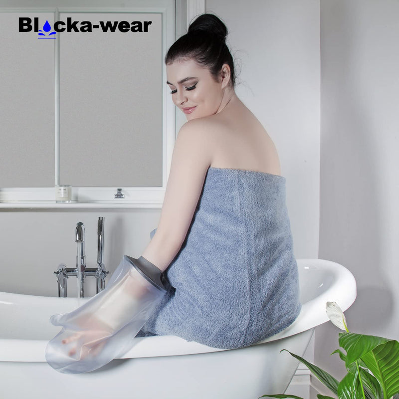 Adult Hand Waterproof Cast Cover for Shower & Bath - Reusable Waterproof Protector Sleeve Made with a Soft, Stretchy Neoprene Seal & High Grade PVC Body - One Size Fits Most – 38 cm x 24 cm, Grey - NewNest Australia