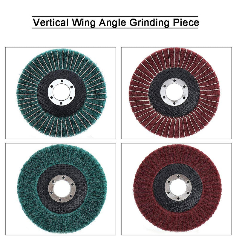 KUOFU 4-1/2 inch 5 Pcs Nylon Fiber Flap Wheel Polishing Buffing Disc,Scouring Pad Buffing Wheel Polishing Grinding Tool for Angle Grinder,Grit 320 Red 7/8” Hole grit 320 - NewNest Australia