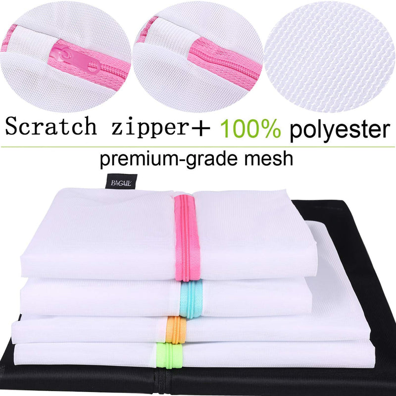 Set of 5 Mesh Laundry Bags-1 Extra Large, 2 Large & 2 Medium Bags Laundry,Blouse, Hosiery, Stocking, Underwear, Bra Lingerie, Travel Laundry Bag A White 2M,1XL,2L - NewNest Australia