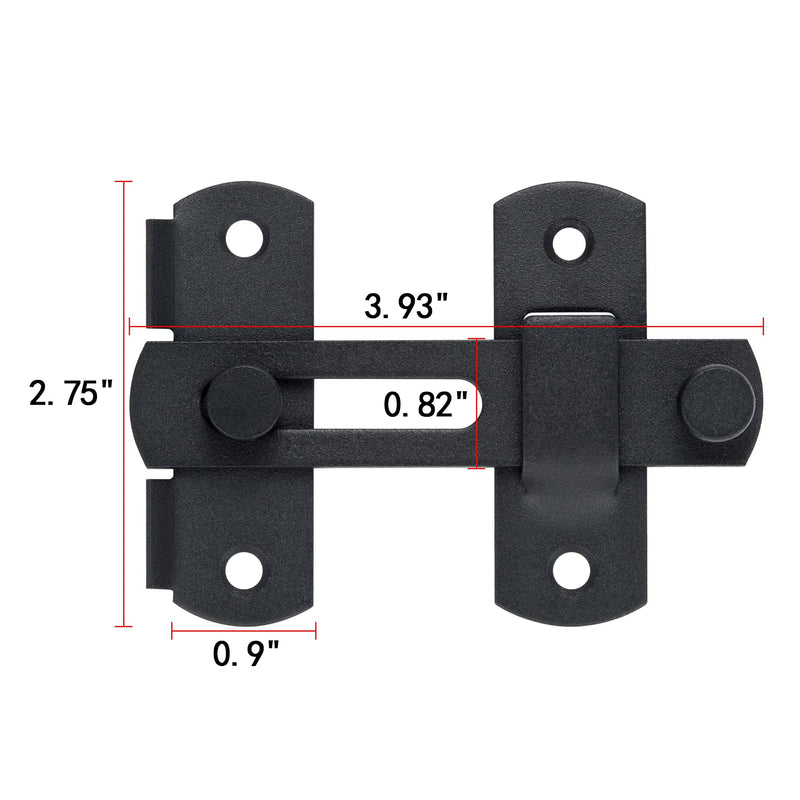 INIRET 4 Packs Barn Door Latch ，Matte Black Stainless Steel barn gate flip Door Latch Bifold Door Lock,Sliding Door Antique Lock Gate Latches Wine Cabinet Carbon Steel Closet Door Latches I54_Matte Black_4 Pack - NewNest Australia