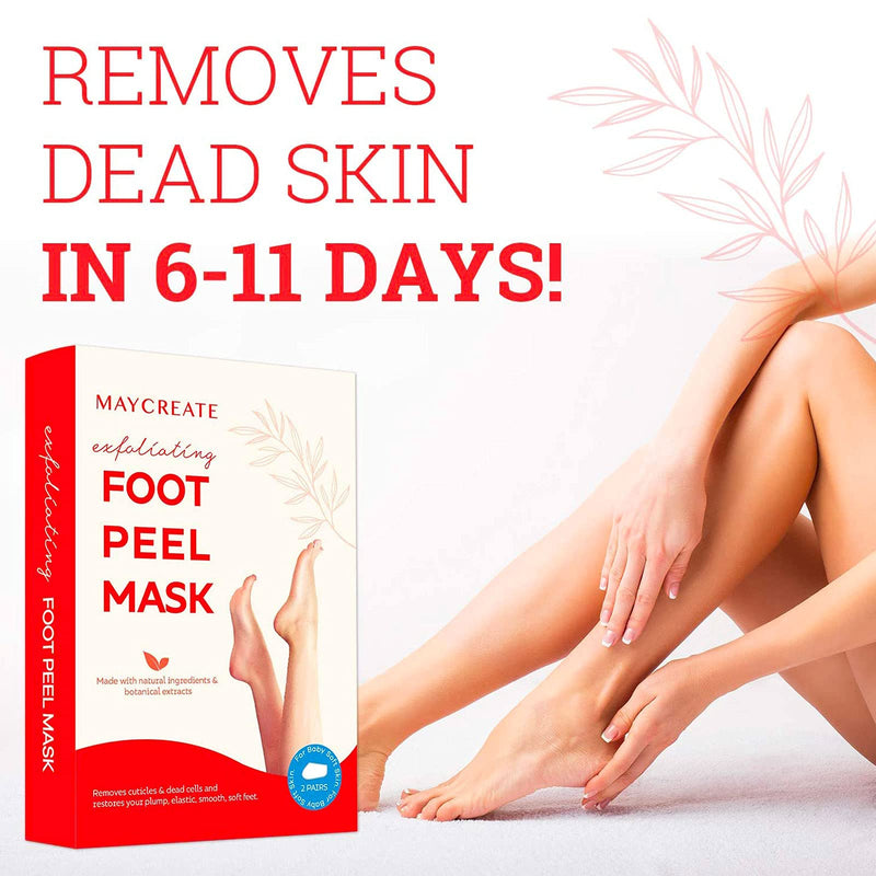 Maycreate Foot Peel Mask For Cracked Heels, Dead Skin & Calluses, Exfoliating Peeling Natural Treatment, Make Your Feet Baby Soft & Get a Smooth Skin, Removes & Repairs Rough Heels, Dry Toe Skin - NewNest Australia