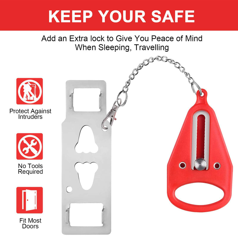Portable Door Lock-2 Pack Solid Heavy Duty Door Extra Lock for Additional Privacy and Safety in Hotel, Apartment,and Prevent Unauthorized Entry in Traveling, AirBNB, Hotel, Home, Apartment and School - NewNest Australia