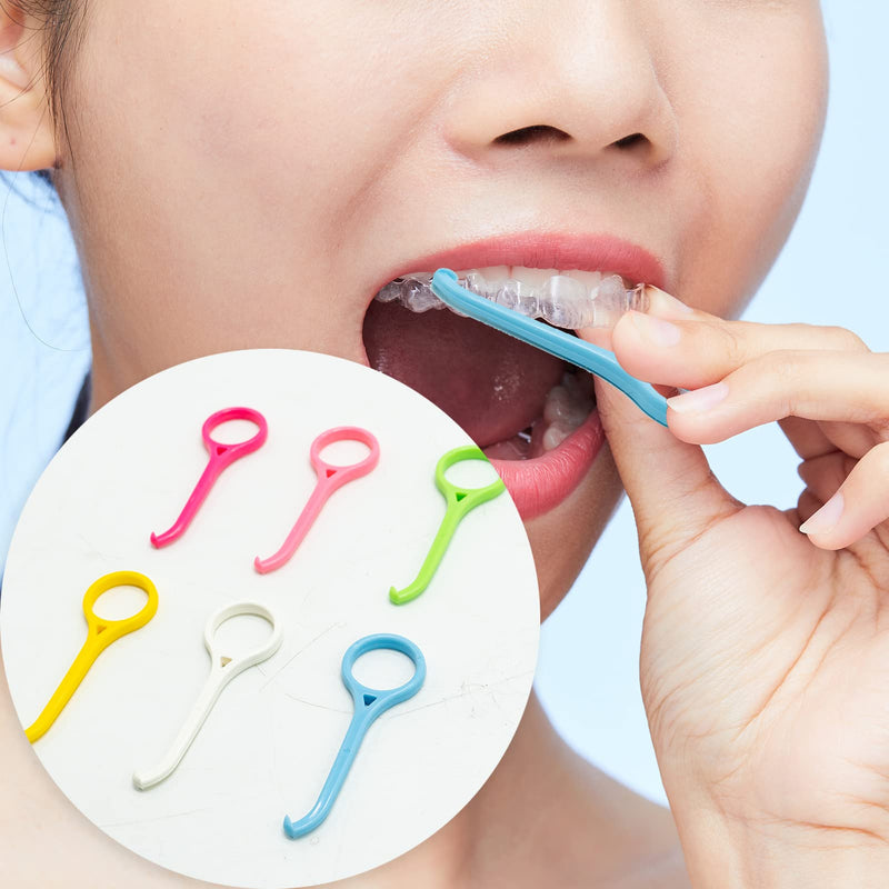 6 Pieces Aligner Removal Tool Invisible Tooth Removal Aligner Chewies and Removal Tool Kits Retainer Remover for Invisible Braces Tooth Cleaning Oral Care (White, Yellow, Pink, Green, Blue，Rose Red) - NewNest Australia