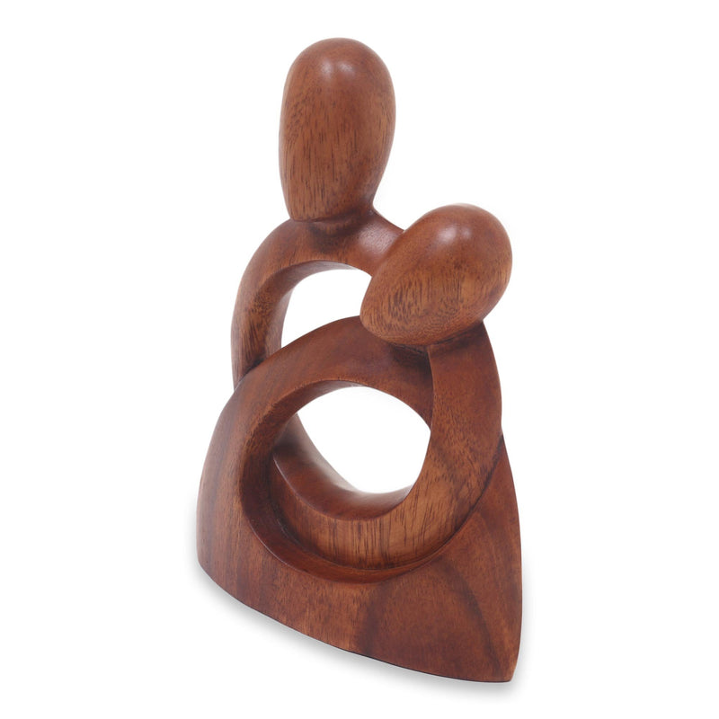 NewNest Australia - NOVICA Romantic Wood Sculpture, Brown, 8" Tall 'Eternity Of Love' 