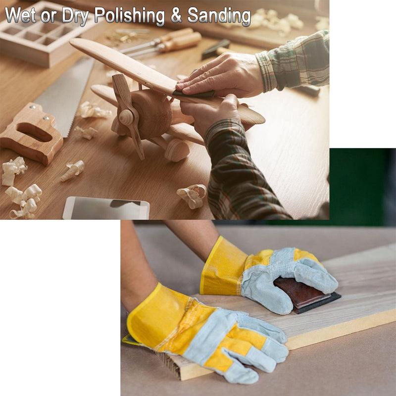 ADVcer 9x3.6 inch 25 Sheets Sandpaper, Wet and Dry 3000-8000 Grit 5 Assortment Sand Paper, Super Fine Precision Abrasive Pads for Automotive Sanding, Wood Turing Finishing, Metal Furniture Polishing 25pcs (3000 to 8000) - NewNest Australia