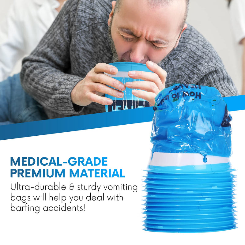 Hospital Vomit Bags - 24 Pack 1000ml Car Throw Up Bag - for Airsick Travel & Motion Sickness - Leak Resistant Medical Grade Puke Bag - Disposable Barf Bags Throw Up, Nausea - NewNest Australia