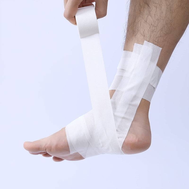 (3 Pack) Lobtery White Athletic Tape (1.5in x 15yd) Very Strong Athletic Tape No Sticky Residue for Athletes, Sport Trainers and First Aid Injury Wrap, Suitable for Fingers Ankles Wrist 3 Rolls - NewNest Australia