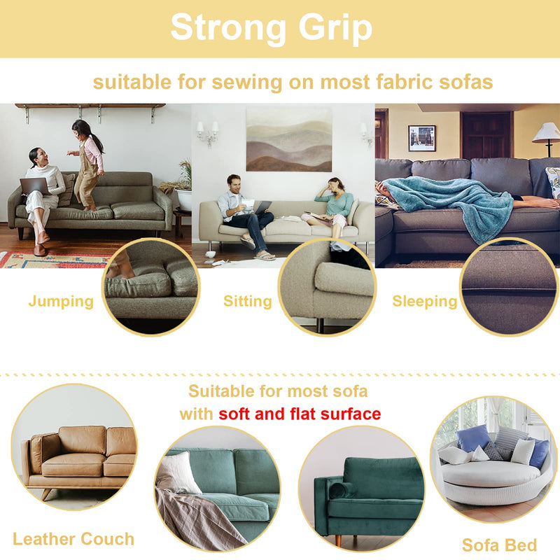 TEUVO Sew on Hook and Loop to Keep Couch Cushion in Place, Non Adhesive Fabric Tape for Crafts DIY and Sewing Projects, 11cm Wide and 2m Long - NewNest Australia