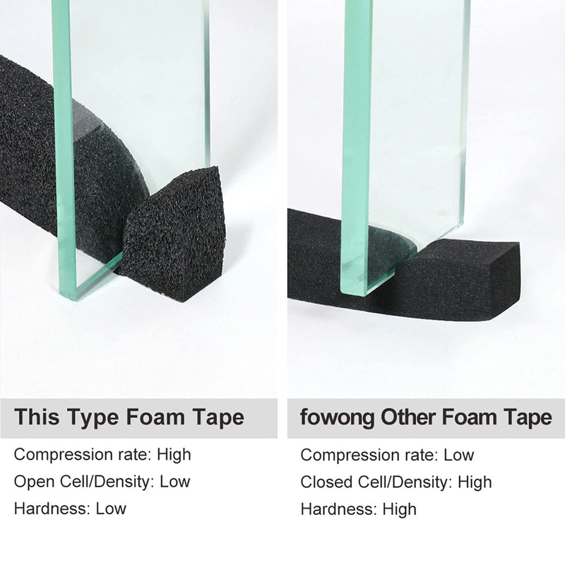 fowong Open Cell Foam Seal Tape 2 Rolls, 1" W X 1" T X 13' L, Air Conditioner Seal Low Density Door Insulation Strip High Resilience Flame Resistance, 2 X 6.5 Ft 1in * 1in - NewNest Australia