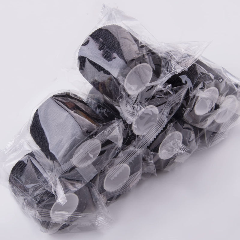 BQTQ 8 Rolls Self-Adhesive Cohesive Bandage Adhesive Bandage Elastic Self-Adhesive Adhesive Bandage Fixing Bandage for Fingers Hands Toes (Black, 5 cm x 4.5 m) 2 Inch Black - NewNest Australia