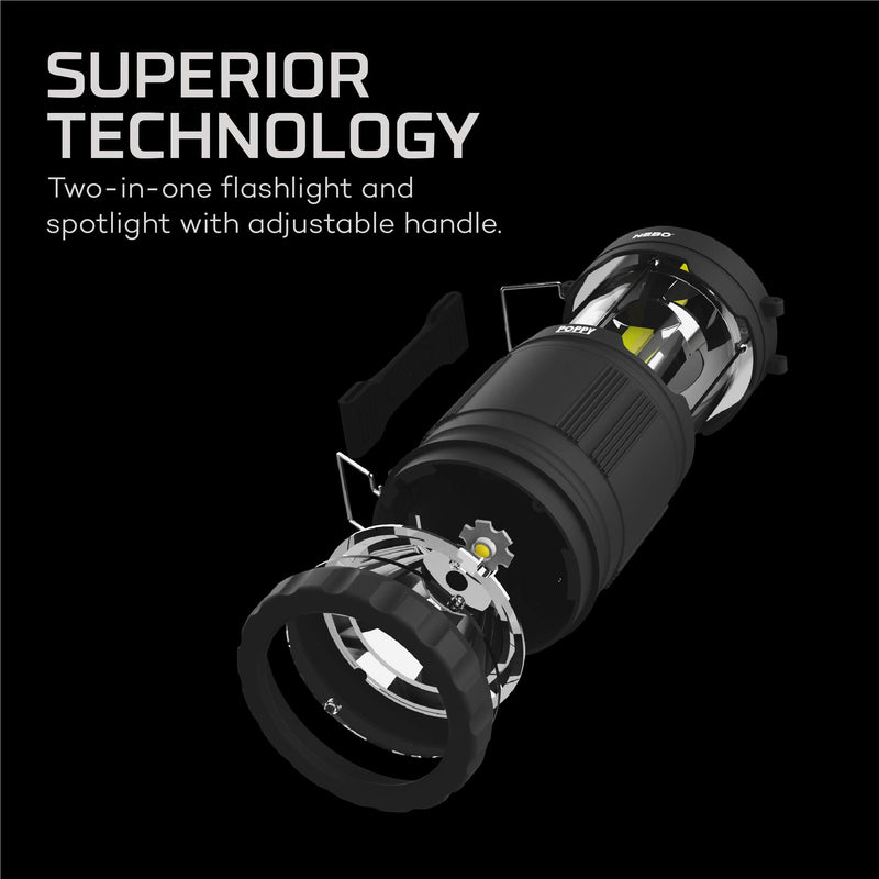 NEBO Poppy Powerful 300 Lumen Lantern & Spot Light | Rubberized Impact- Resistant Body With Adjustable Handle | Black - NewNest Australia