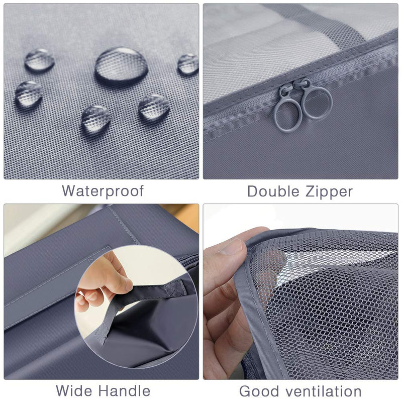 Packing Cubes for Suitcase,Geediar 9 PCS Travel Luggage Packing Organizers Waterproof Travel Essentials Bag Clothes Shoes Cosmetics Toiletries Storage Bags(a-Grey) A-grey - NewNest Australia