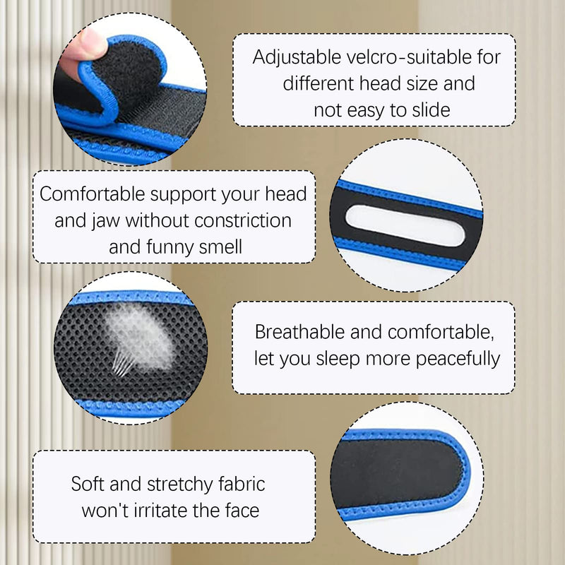 Anti Snoring Devices, 2PCS Anti Snore Chin Strap Comfortable Snoring Aids for Men Women Natural Solution Snore Stopper Most Effective Anti Devices Sleep Aid Reducing Aids for Snoner Man Women - NewNest Australia