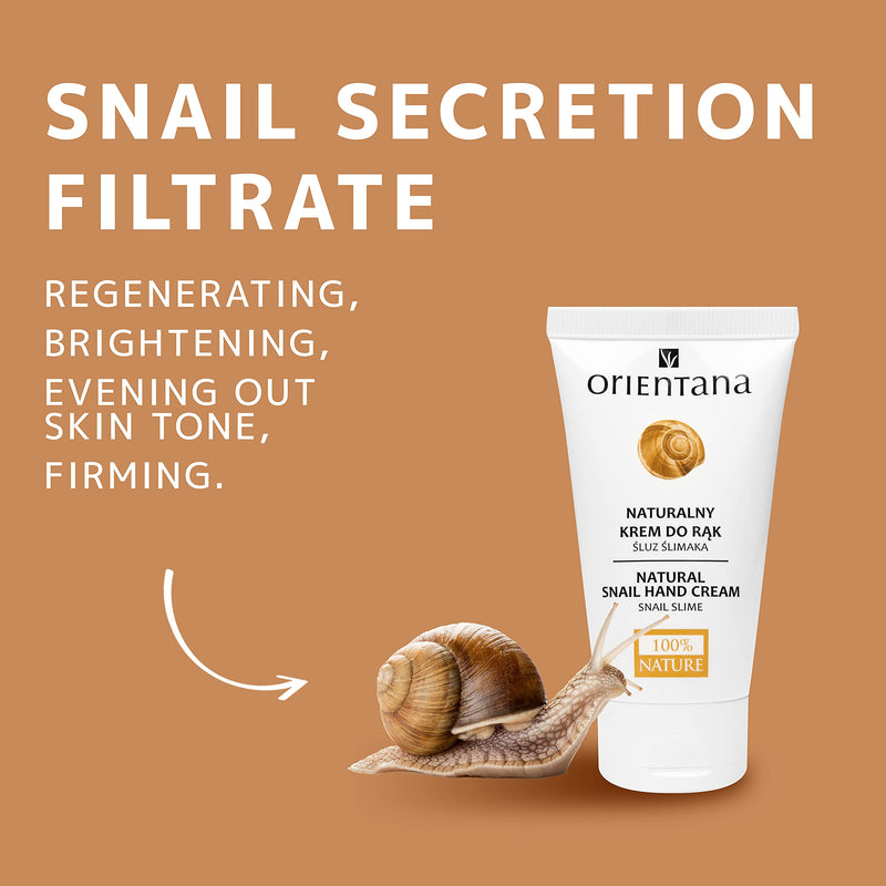 Orientana 98% Natural Snail Hand Cream - Day & Night Organic Fast Absorbing Intensive Anti Aging Hand & Cuticle Treatment for Women - Dry Sensitive Skin Repair - Moisturising Soothing & Smoothing, 50g - NewNest Australia