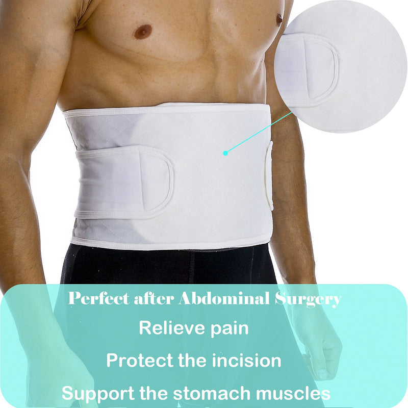 Hernia Belts for Men Abdominal Support Surgical Belly Binder Stomach Wrap Band After Surgery White Medium - NewNest Australia