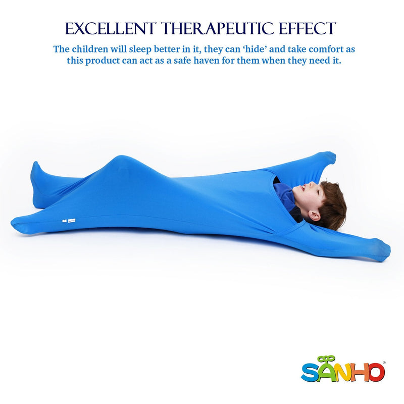 SANHO Premium Sensory Sock Budy Sock, Perfect for Children with Sensory Processing Disorder, Updated Version (Blue, Small) Blue Small (Pack of 1) - NewNest Australia