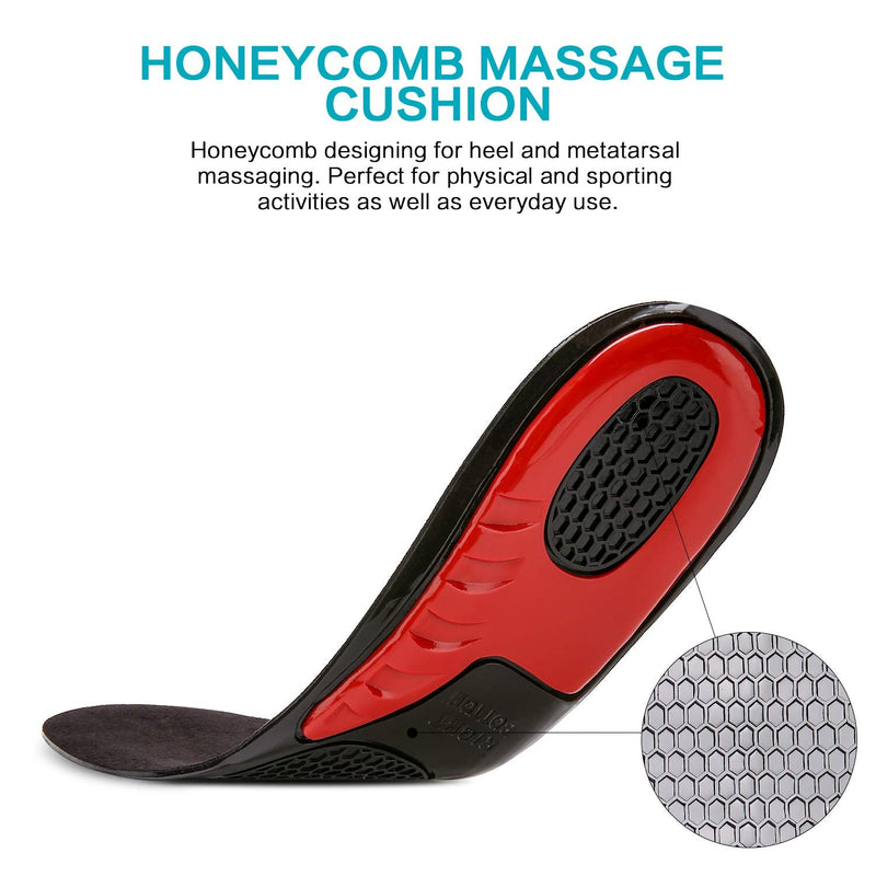 MOISO GEL Sports Work Comfort Trimmable Insoles for Shock Absorption, Inserts for Running Shoes Work Boots Trainers, Relieve Foot Pain for Men & Women, Black 9-11.5 UK Women / 8.5-12 UK Men - NewNest Australia
