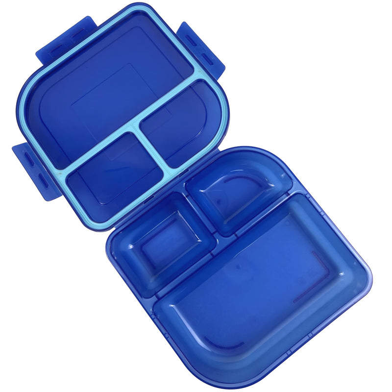 MyGo Container Large To-Go 3-Compartment Food Container, 9-3/8" X 9-3/8" X 2-1/2", Reusable, Microwave Safe, Blue - NewNest Australia