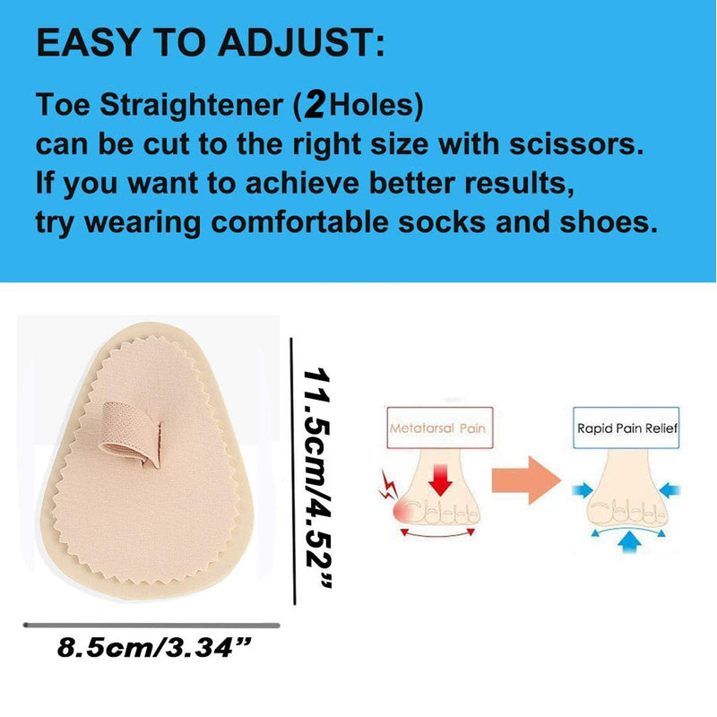 Mcvcoyh Adjustable 2 Loops Toe Splint, Hammer Toe Straightener with Cushion for Toe Claw, Curled & Crooked Toes - Support Guard Protector for Pre Post Surgery Broken Overlapping Toes 1 Pair - NewNest Australia