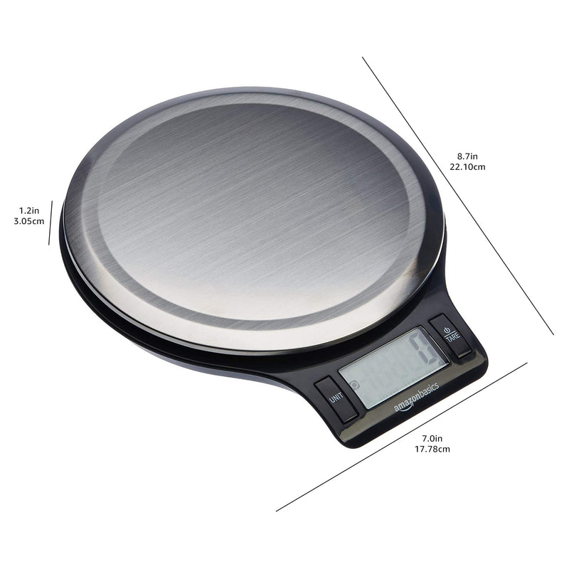 Amazon Basics Stainless Steel Digital Kitchen Scale with LCD Display, Batteries Included - NewNest Australia
