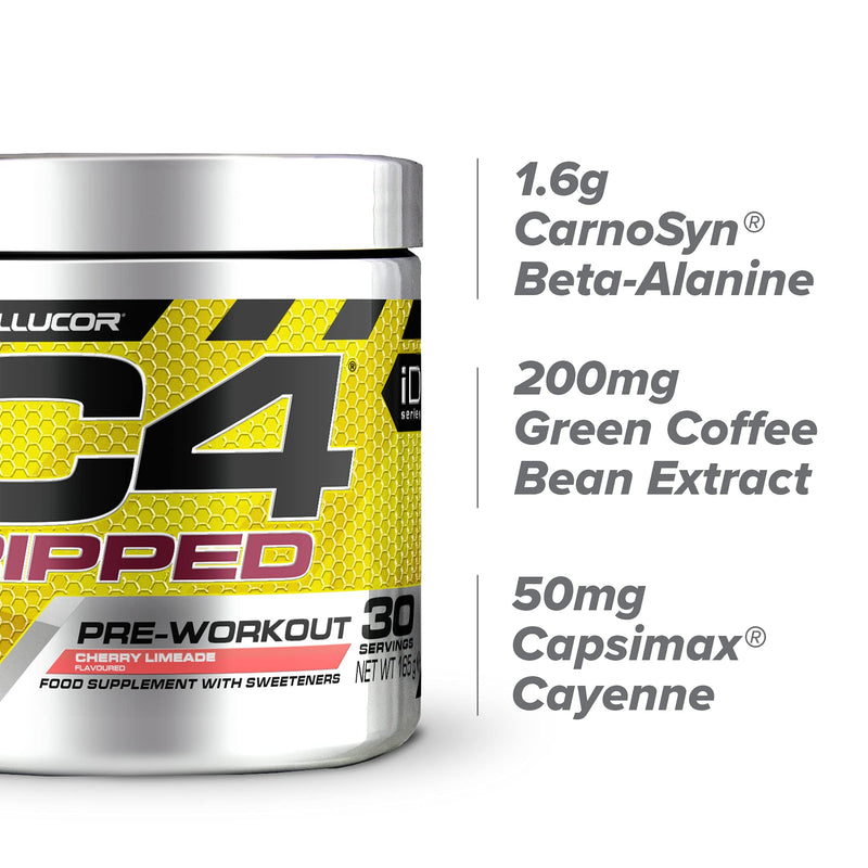 C4 Ripped Pre Workout Powder Cherry Limeade | Preworkout Energy Drink Supplement | 150mg Caffeine + Beta Alanine + Green Coffee Bean Extract for Men and Women | 30 Servings - NewNest Australia