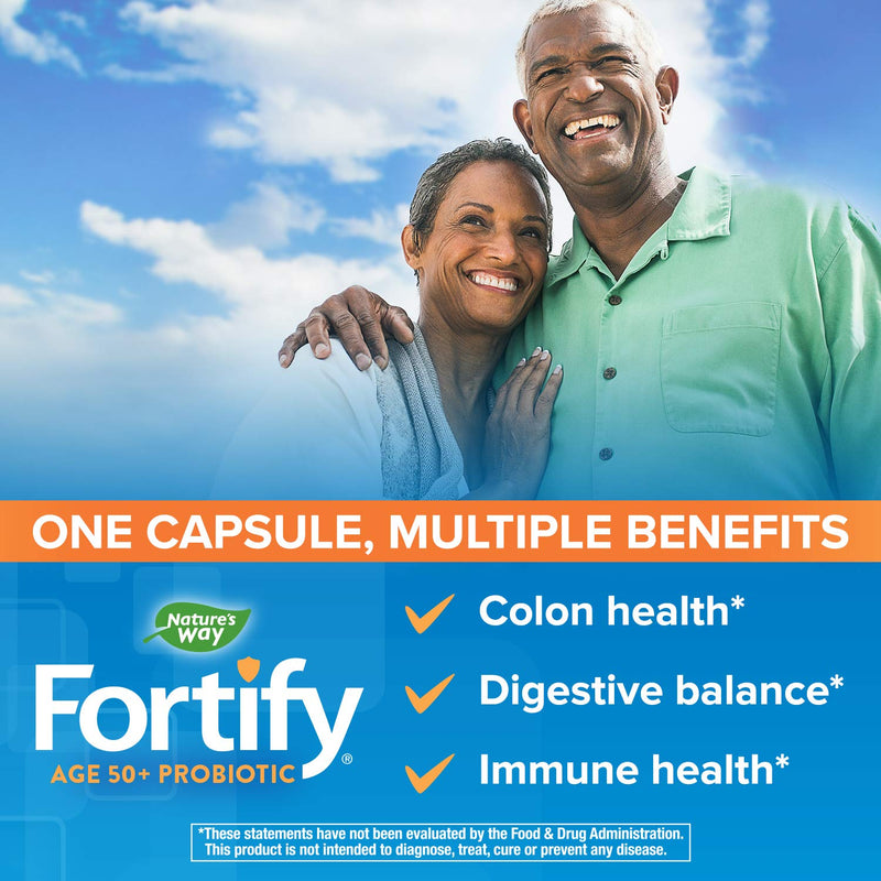 Nature’s Way Fortify 50+ Probiotic, 30 Billion Live Cultures, 11 Strains, Prebiotics, 30 Capsules - NewNest Australia