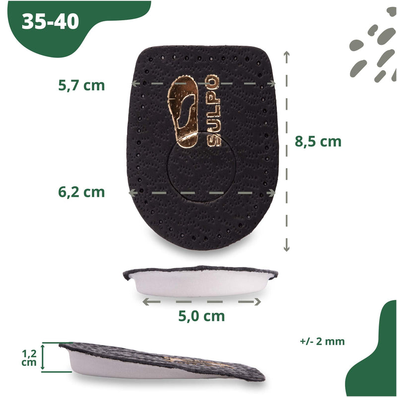 SULPO 2 pairs of heel spur heel cushions - insoles for shoes - heel spur insoles made of leather and latex foam - pain relief - Achilles tendon insoles - heel cushion for men and women black heel spur 35-41 - NewNest Australia