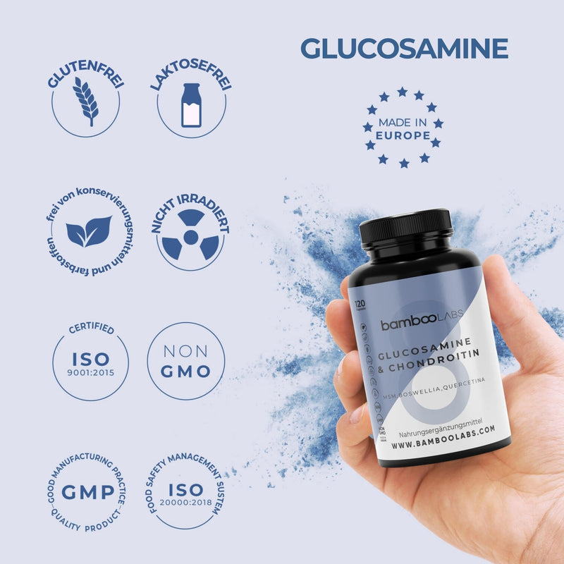 Bamboo Labs - Glucosamine Joint Capsules With Chondroitin, Msm, Boswellia, Harpagophytum And Vitamin C | Naturally Anti-Inflammatory For Joint Pain - 120 Osteoarthritis Capsules - NewNest Australia