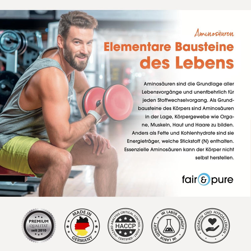 Fair & Pure® - L-Glutamine capsules 750mg - amino acid in free form - vegan - 180 capsules - NewNest Australia