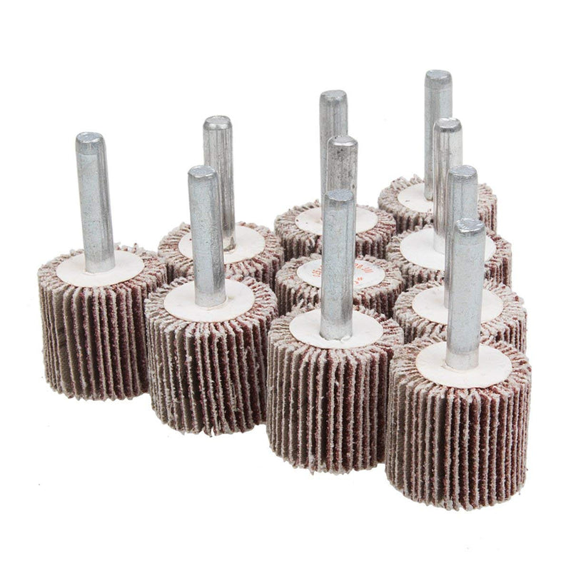 Koopi 10 Pack 1" x 1" x 1/4" Shank Mounted Flap Wheels, 80 Grit Aluminum Oxide Sanding Flap Wheels for Drill - Abrasive Grinding Tool - NewNest Australia