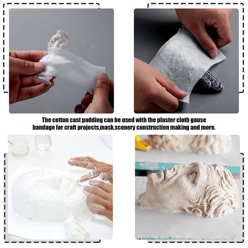 6 Rolls Cast Padding Soft Individual Pack Padding Use with Plaster Cloth Gauze Bandage for Halloween Wrap Bandage Art Projects, Body Casts, Mask Making, Hobby Craft, 4 Inch x 8.8 ft - NewNest Australia