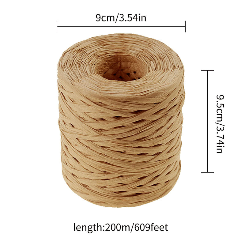 Creatrill 218 Yards Raffia Paper Craft Ribbon Packing Paper Twine, 1/4 Inch by 218 Yards (Kraft) - NewNest Australia