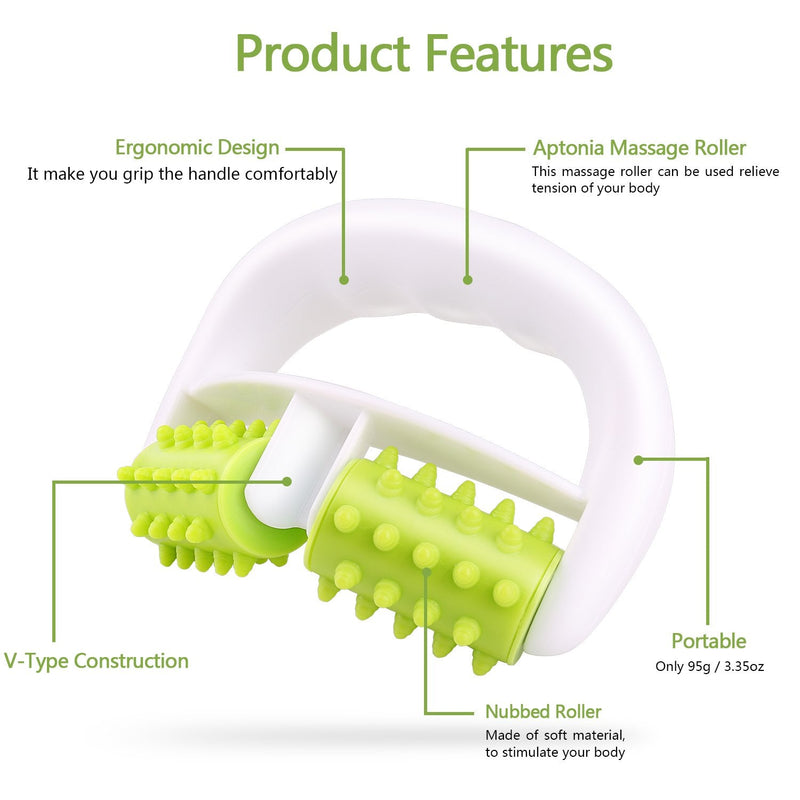 MURLIEN Cellulite Massager, Anti Cellulite Massage Roller for Muscle Soreness and Remove Cellulite, Body Roller Brush for Shoulder, Arms, Buttocks, Back, Abdomen, Legs and Calves – Green/White - NewNest Australia