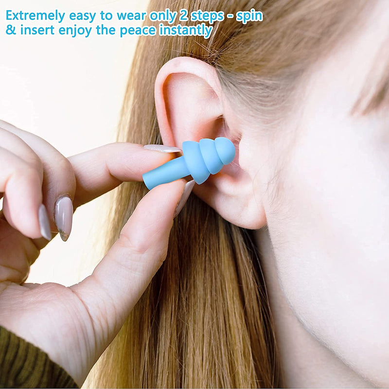 Silicone Ear Plugs for Sleeping Noise Cancelling Reusable Reduce Noise CancelligEarplugs Washable Waterproof for Sleeping Swimming Work, Study, Snore, Travel for Adults & Kids - 5 Pairs - NewNest Australia