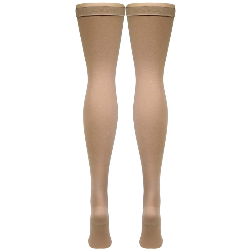 Truform Surgical Stockings, 18 mmHg Compression for Men and Women, Thigh High Length, Open Toe, Beige, Small Small (1 Pair) - NewNest Australia