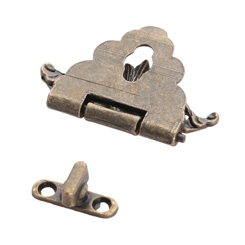 2PCS Hinge & 1 PCsRetro Style Padlock Lock Key Latch Clasp Set Box Lock with 12 Screws - NewNest Australia