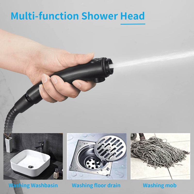 KAIYING Drill-Free High Pressure Handheld Shower Head with ON/OFF Pause Switch 3 Spray Modes Water Saving Showerhead , Detachable Puppy Shower Accessories (N:Shower Head (Black)+Bracket+Hose) Black - NewNest Australia